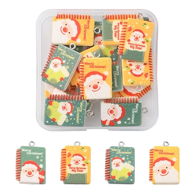 16Pcs 4 Style Christmas Theme Opaque Resin Pendants RESI-FS0001-45-1