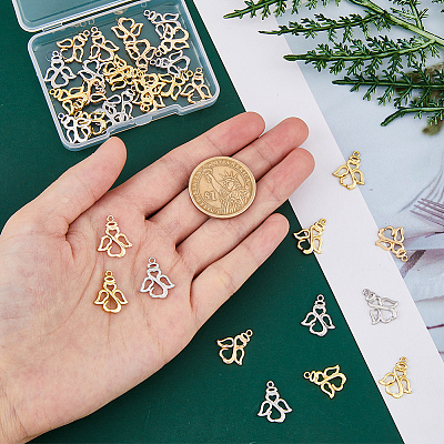 36Pcs 3 Color Brass Pendants KK-FH0005-17-1