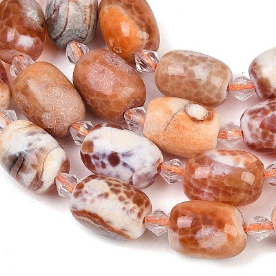 Natural Fire Crackle Agate Beads Strands G-K393-G01-10x14-1