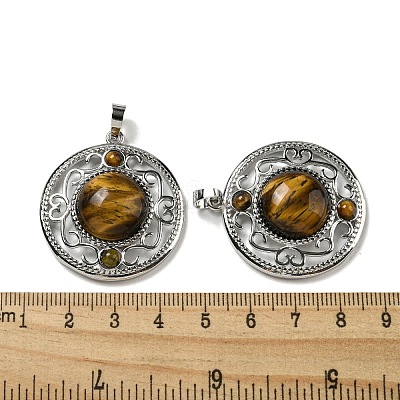 Natural Tiger Eye Pendants G-Q158-03I-1