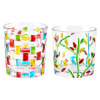 2Pcs 2 Styles Glass Crystal Cup AJEW-GA0007-39-1