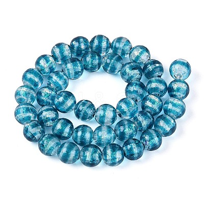 Handmade Foil Glass Beads Strands FOIL-N033-05C-1