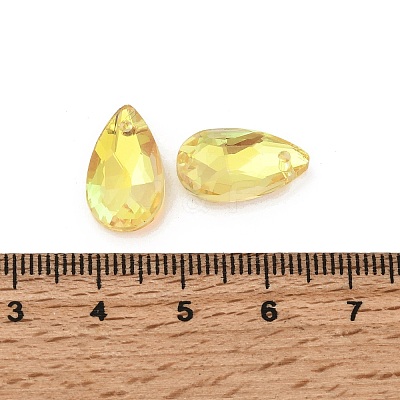 Faceted Teardrop Glass Pendants GLAA-O008-A17-1