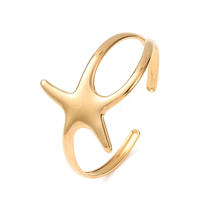 Ocean 304 Stainless Steel Starfish Open Cuff Bangles for Women SA-CBABC9E-04G-1