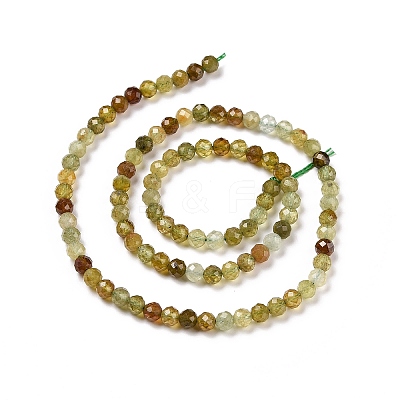 Natural Green Garnet Beads Strands G-C009-A25-1