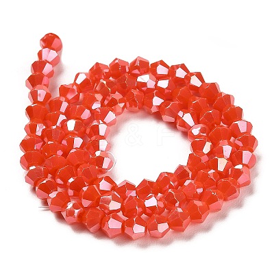 Opaque Solid Color Electroplate Glass Beads Strands GLAA-F029-P4mm-A03-1