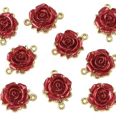 12Pcs Valentine's Day Rose Flower Alloy Links Connectors FIND-FS0004-87-1
