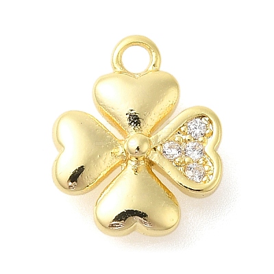Rack Plating Brass Micro Pave Cubic Zirconia Charms KK-S396-65G-1