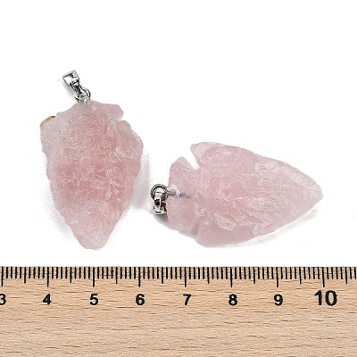 Raw Rough Natural Rose Quartz Pendants G-G162-01P-01-1