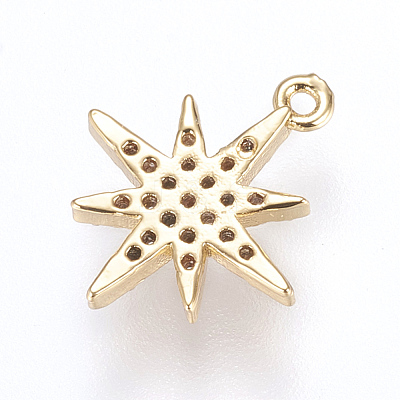 Brass Cubic Zirconia Charms X-ZIRC-G116-09G-1