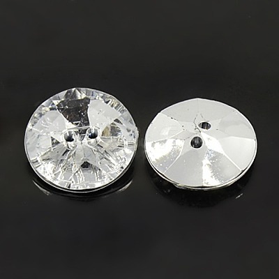 Acrylic Rhinestone Buttons X-BUTT-A013-48L-01-1