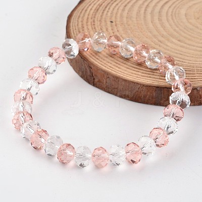 Faceted Abacus Glass Beaded Stretch Bracelets BJEW-J172-10-1