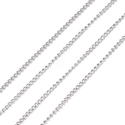 Non-Tarnish 3.28 Feet 304 Stainless Steel Curb Chains X-CHS-R008-04-1