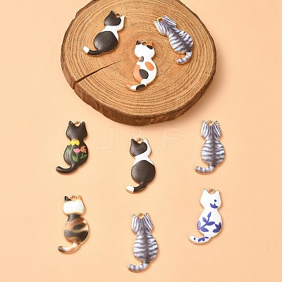 Rack Plating Alloy Enamel Pendants ENAM-YW0003-70-1