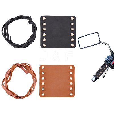2 Sets 2 Colors Imitation Leather Motorbike Handle Ccover AJEW-AN0007-41-1