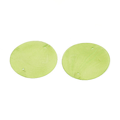 Spray Painted Natural Capiz Shell Connector Charms SSHEL-N039-03-01C-1