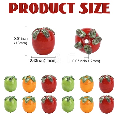 15Pcs 3 Colors Handmade Lampwork Enamel Beads LAMP-CJ0003-15-1