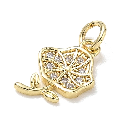 Brass with Rhinestone Charms KK-CBAD872-01G-07-1