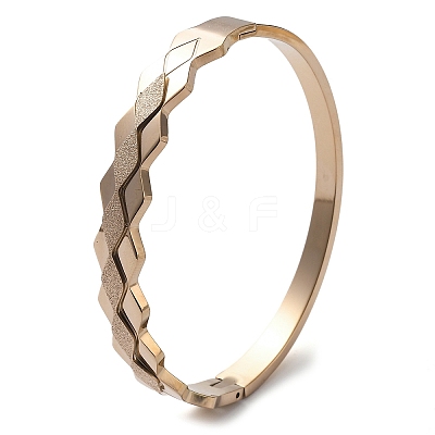 Ion Plating(IP) 304 Stainless Steel Hinged Bangles for Women BJEW-A011-15RG-1