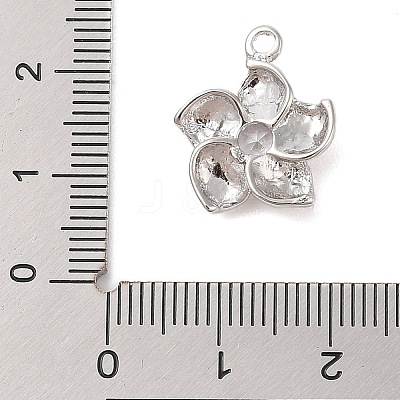 Brass Inlay Clear Glass Pendants KK-S388-29P-1