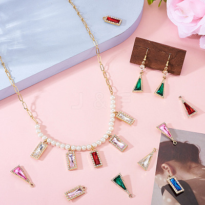 120Pcs 12 Colors Zinc Alloy Glass Pendants ALRI-TA0001-35-1