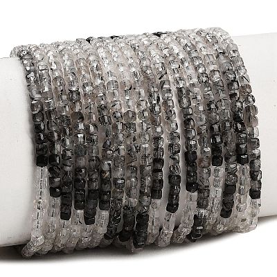 Gradient Color Natural Tourmalinated Quartz Beads Strands GG-CBA9722-C01-2x2mm-1