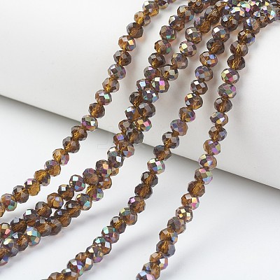 Electroplate Transparent Glass Beads Strands EGLA-A034-T2mm-R11-1