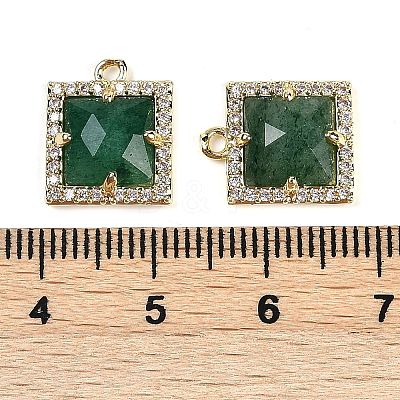 Natural Green Strawberry Quartz Faceted Square Charms G-I375-06G-07-1