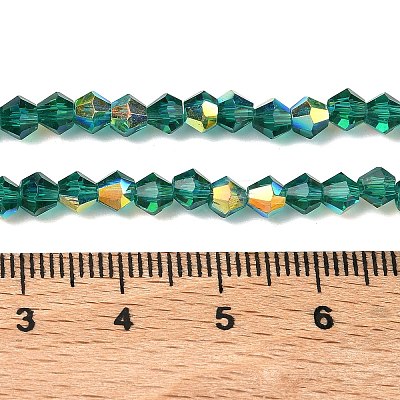 Electroplate Transparent Glass Beads Strands EGLA-K015-18I-1