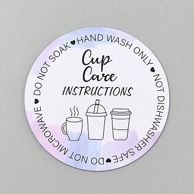 Flat Round with Cup Pattern Paper Display Cards CDIS-WH0006-19-1