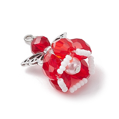 Faceted Glass Pendants PALLOY-MZ00583-1