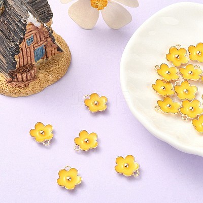 Light Gold Plated Alloy Enamel Pendants ENAM-YW0002-20G-1