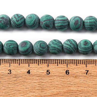 Synthetic Malachite Beads Strands G-F668-19-8mm-1