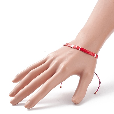 Glass Seed Link Bracelet BJEW-JB08894-05-1