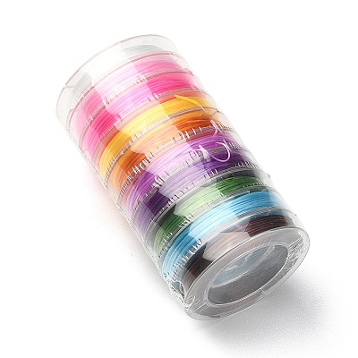 10 Rolls 10 Colors Flat Elastic Crystal String Set EW-YW0001-10-1