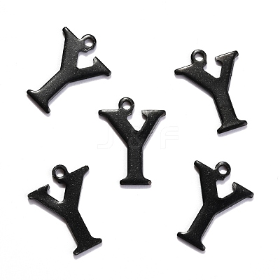 304 Stainless Steel Alphabet Charms STAS-H122-Y-EB-1