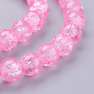 Spray Painted Crackle Glass Beads Strands CCG-Q001-10mm-02-1