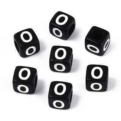 Initial Acrylic Horizontal Hole Beads OACR-ZX006-35O-1