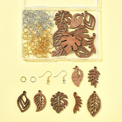 DIY Leaf Dangle Earring Making Kits DIY-FS0008-63A-1