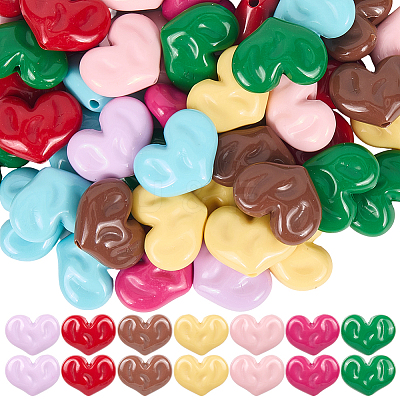 80Pcs Opaque Acrylic Beads OACR-SP0001-44-1