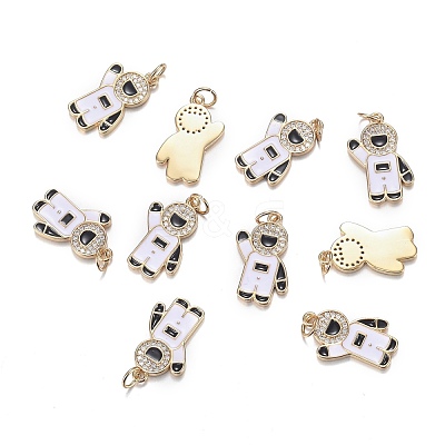 Brass Micro Clear Cubic Zirconia Pendants ZIRC-F120-068G-1