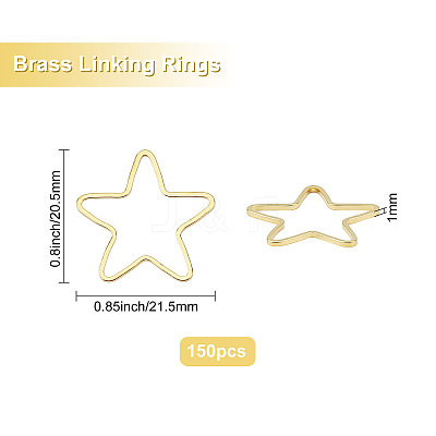 150Pcs Star Brass Linking Rings KK-CN0001-03-1