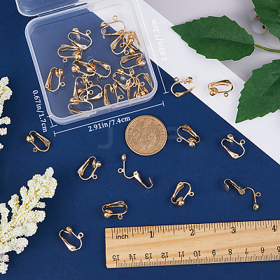 46Pcs Brass Clip-on Earring Converters Findings KK-SC0003-68-1