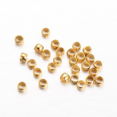Rondelle Brass Crimp Beads KK-L134-27G-1