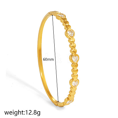 304 Stainless Steel Crystal Rhinestone Hinged Bangles WG78C60-05-1
