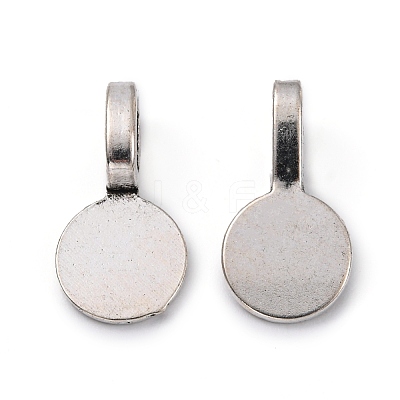 Tibetan Style Alloy Glue On Flat Pad Pendant Bails TIBEP-1124-AS-FF-1