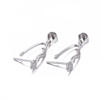 Anti-Tarnish Rhodium Plated 925 Sterling Silver Pendant Bails X-STER-L058-004P-1