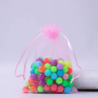 Rectangle Organza Drawstring Bags CON-PW0001-054A-06-1
