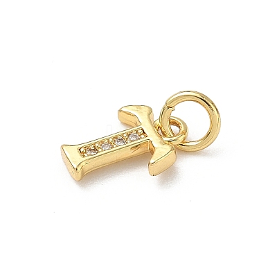 Brass Micro Pave Cubic Zirconia Charms KK-I382-03G-T-1
