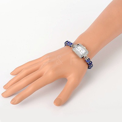 Rectangle Alloy Rhinestone Electronic Watch Bracelets BJEW-JB01737-06-1